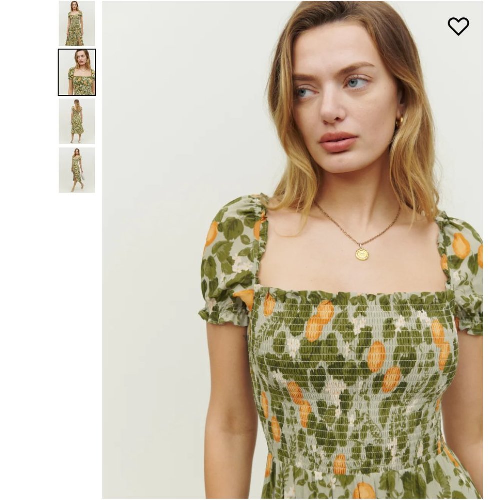 Reformation Inka Dress in Orange Grove - Picture 3 of 14